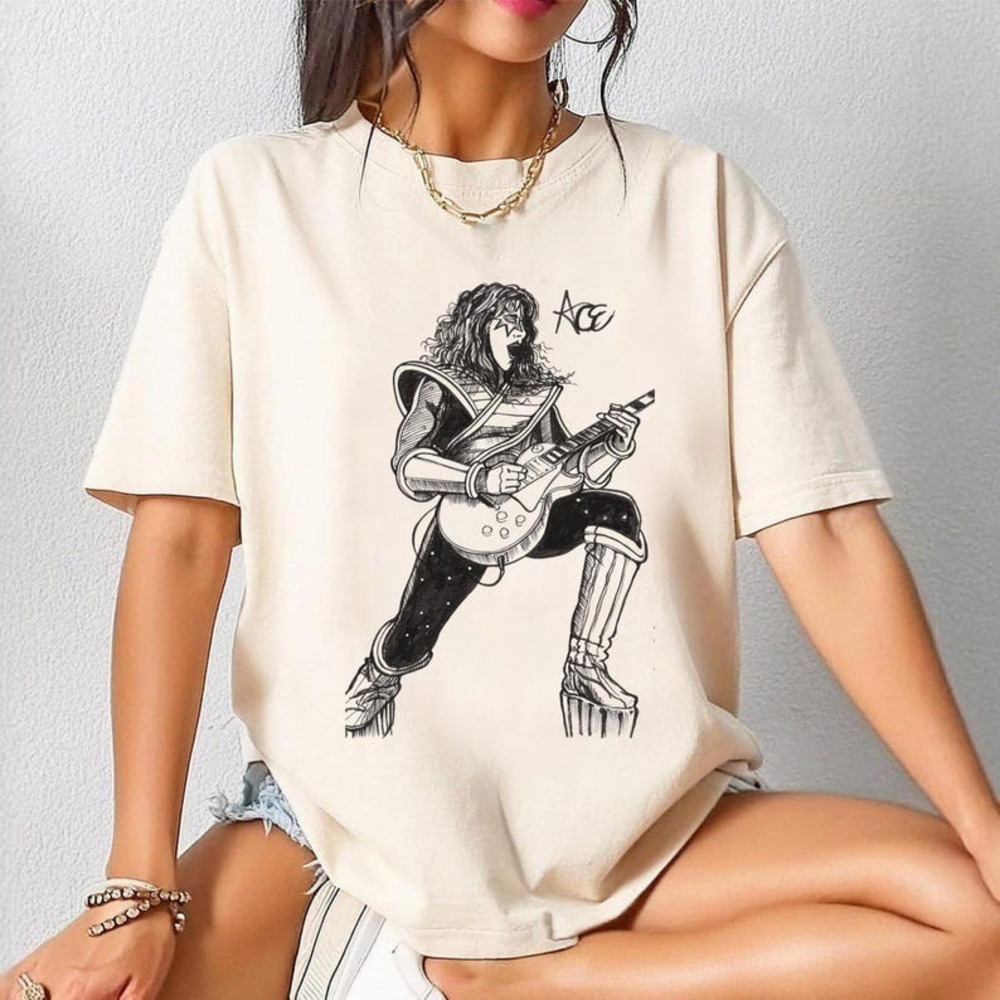 Ace Frehley Tour Shirt, Rock Band Tee, Retro Guitarist Graphic T-Shirt